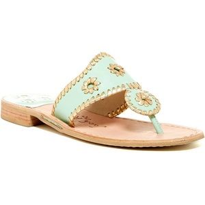 NWOT | Jack Rogers Nantucket Sandal Mint and Gold